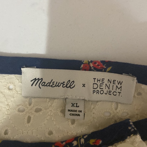 Madewell X the new denim project Patchwork Butterfly Top XL EUC - Picture 2 of 12